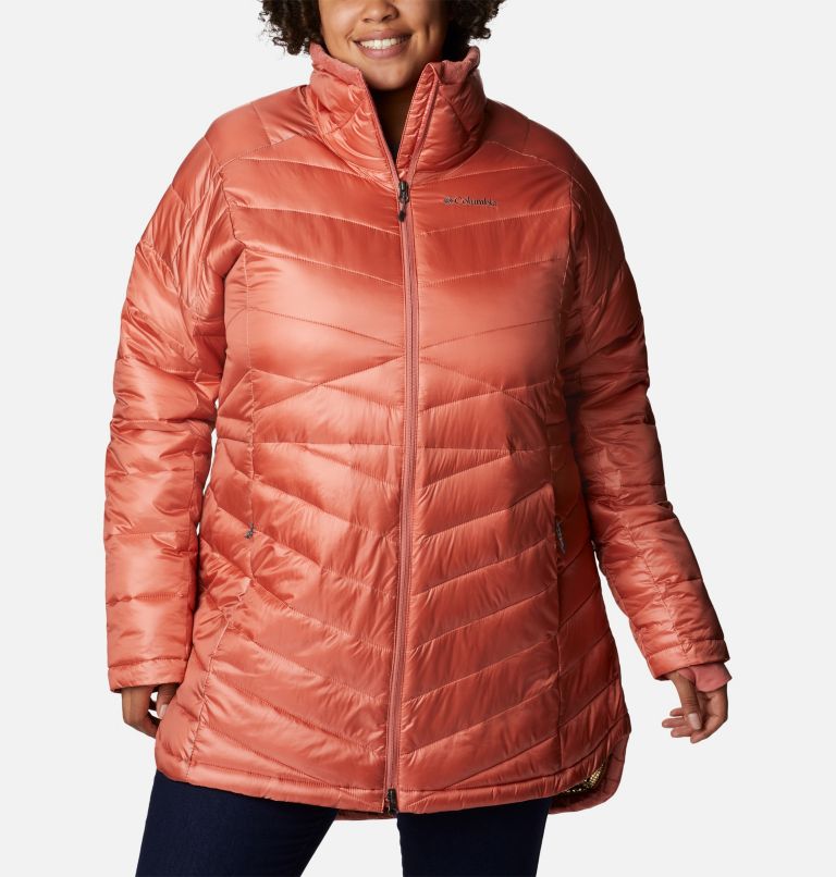 Thumbnail: Women's Joy Peak Mid Omni-Heat Infinity Jacket - Plus Size, Color: Dark Coral, image 1