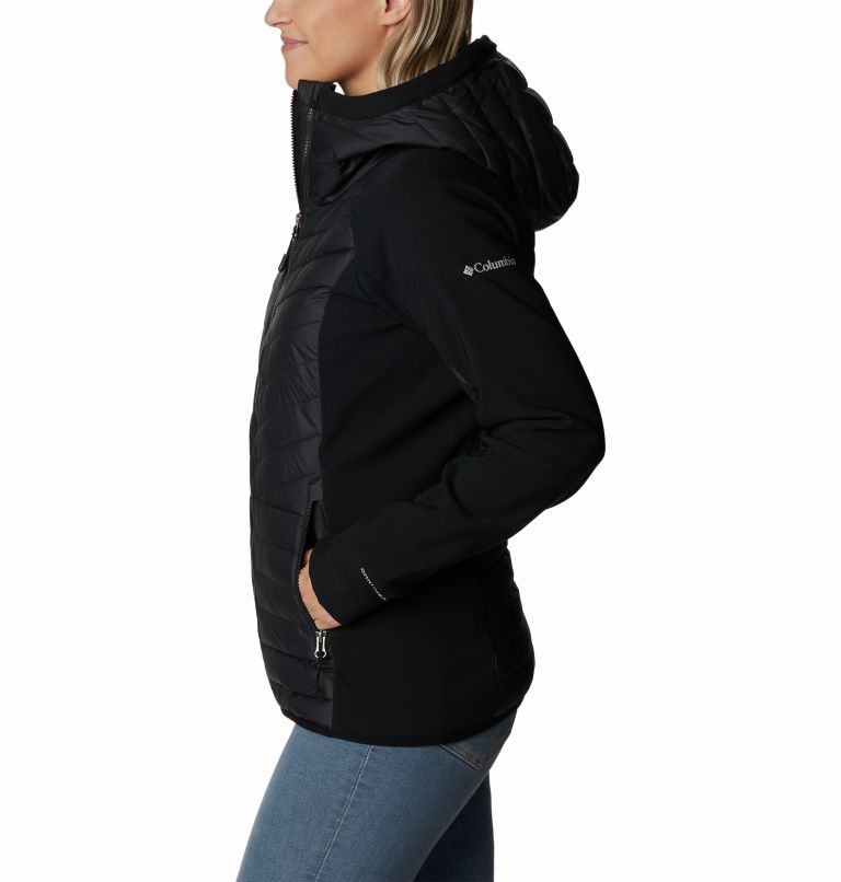 Thumbnail: Women's Powder Lite Hybrid Hooded Jacket, Color: Black, image 3
