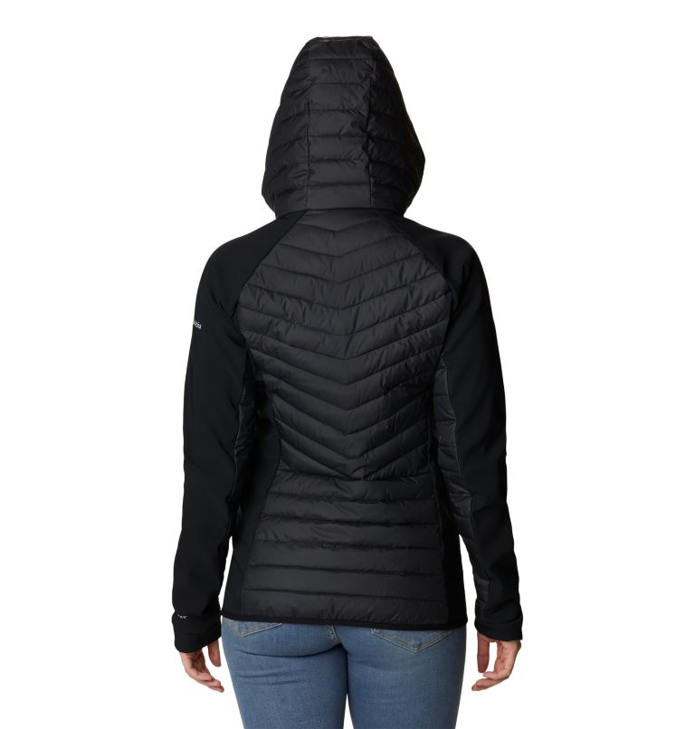 Women's Powder Lite Hybrid Hooded Jacket, Color: Black, image 2