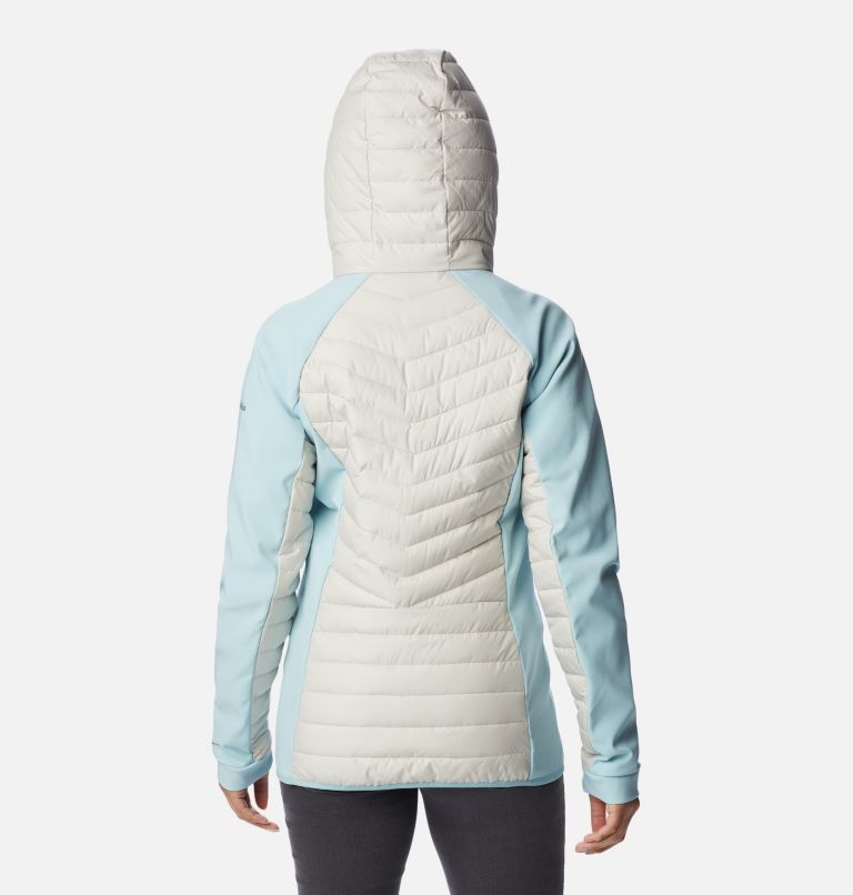Thumbnail: Women's Powder Lite Hybrid Hooded Jacket, Color: Dark Stone, Aqua Haze, image 2