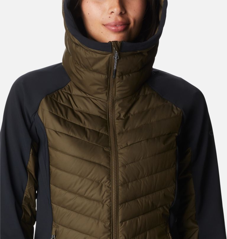 Thumbnail: Powder Lite Hybrid Hooded Jacket | 319 | XS, Color: Olive Green, Black, image 4