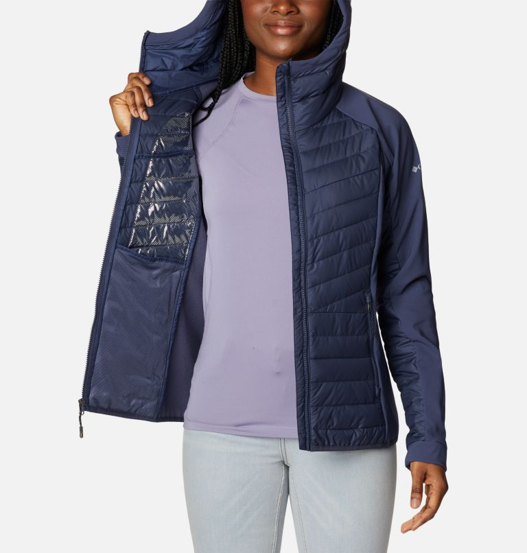 Women's Powder Lite Hybrid Hooded Jacket, Color: Nocturnal, image 5