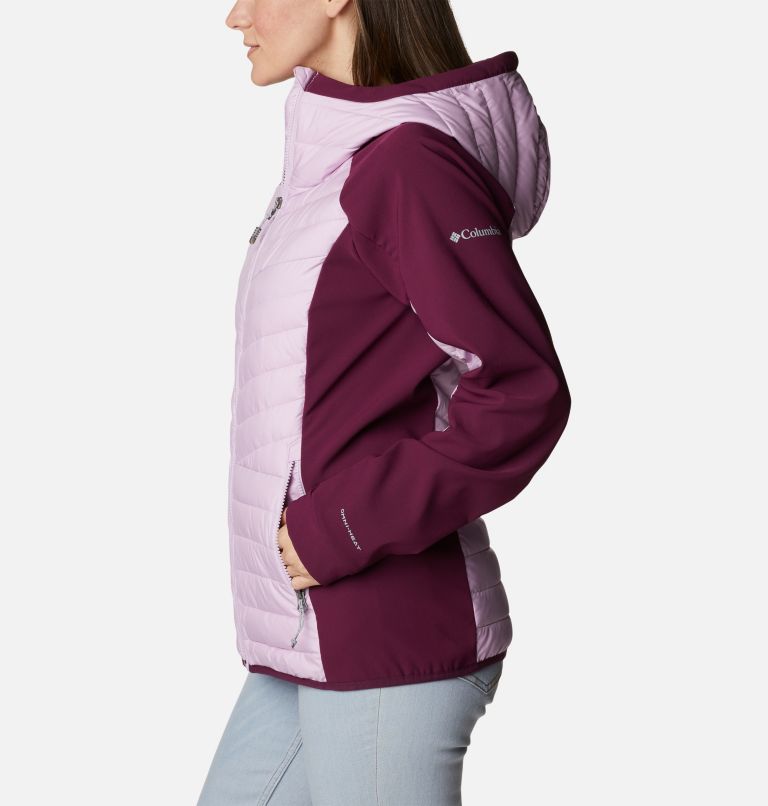 Thumbnail: Women's Powder Lite Hybrid Hooded Jacket, Color: Aura, Marionberry, image 3