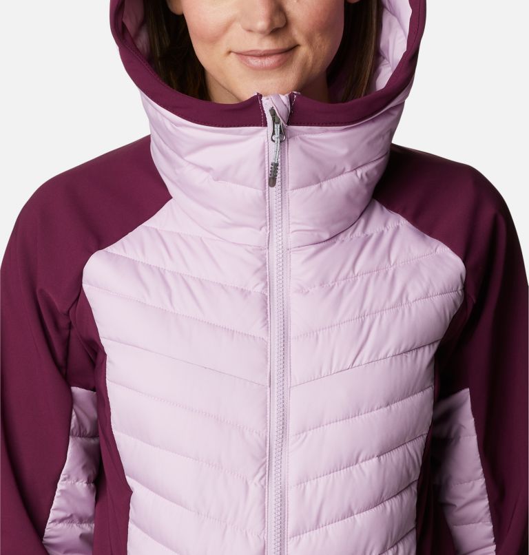 Thumbnail: Powder Lite Hybrid Hooded Jacket | 572 | XS, Color: Aura, Marionberry, image 4