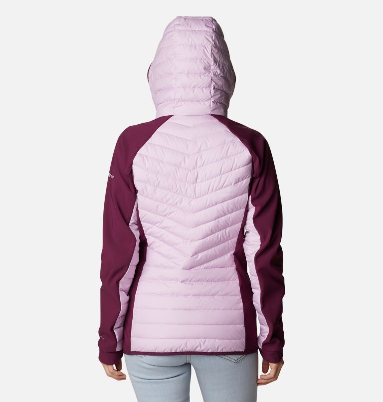 Women's Powder Lite Hybrid Hooded Jacket, Color: Aura, Marionberry, image 2