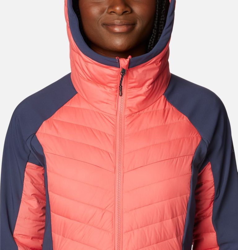Women's Powder Lite Hybrid Hooded Jacket, Color: Blush Pink, Nocturnal, image 4