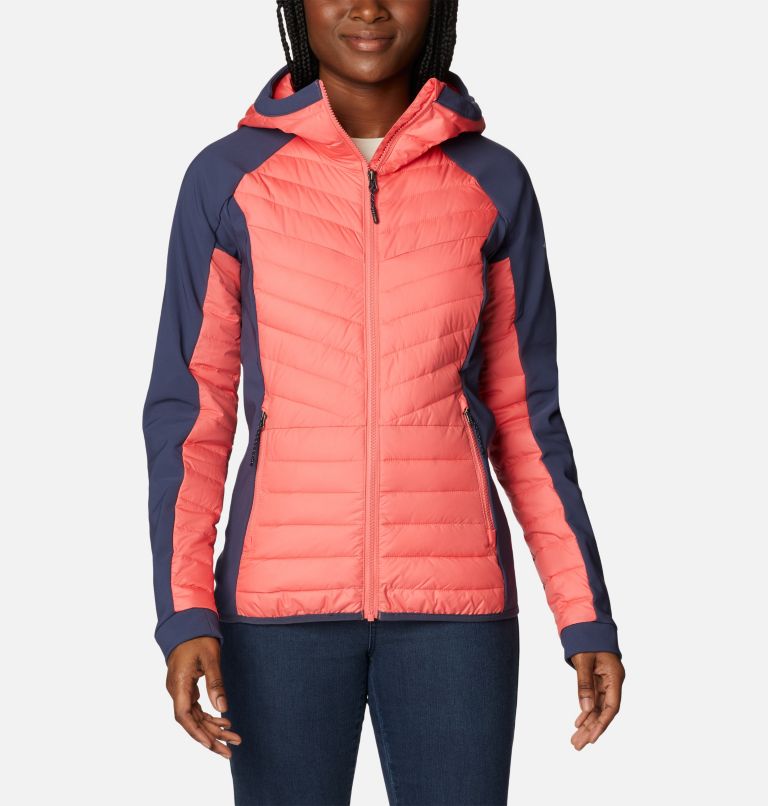 Thumbnail: Women's Powder Lite Hybrid Hooded Jacket, Color: Blush Pink, Nocturnal, image 1