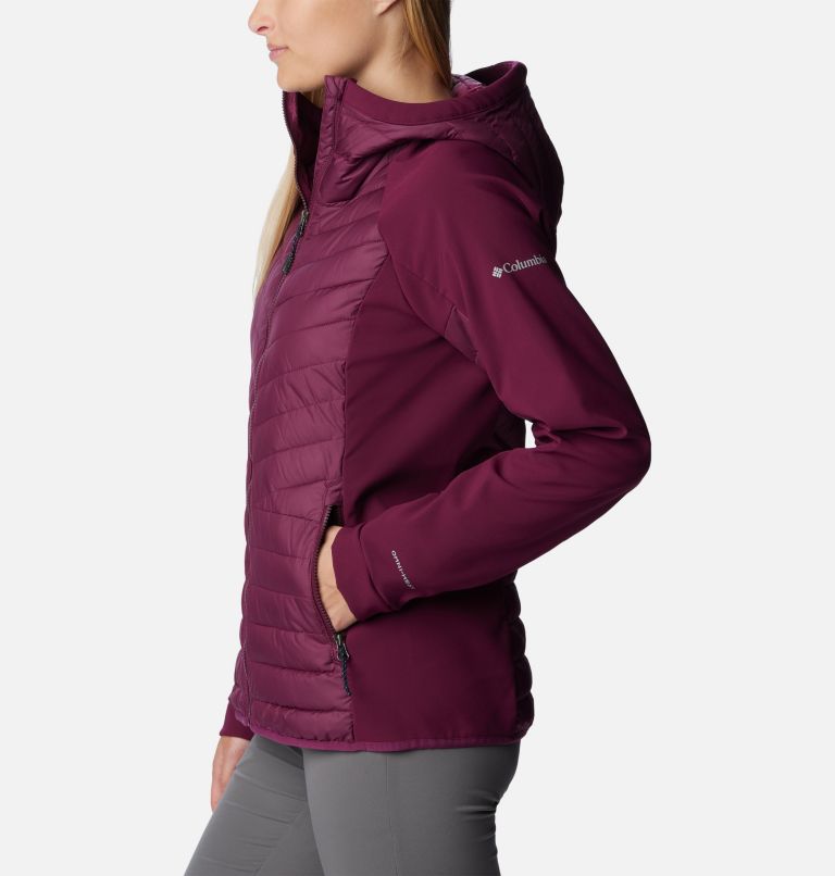 Thumbnail: Women's Powder Lite Insulated Hybrid Hooded Jacket, Color: Marionberry, image 3