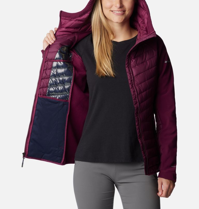 Thumbnail: Women's Powder Lite Insulated Hybrid Hooded Jacket, Color: Marionberry, image 5