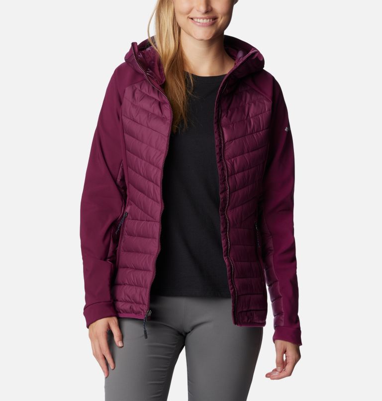 Thumbnail: Women's Powder Lite Insulated Hybrid Hooded Jacket, Color: Marionberry, image 7