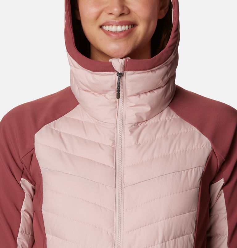 Women's Powder Lite Insulated Hybrid Hooded Jacket, Color: Dusty Pink, Beetroot, image 4