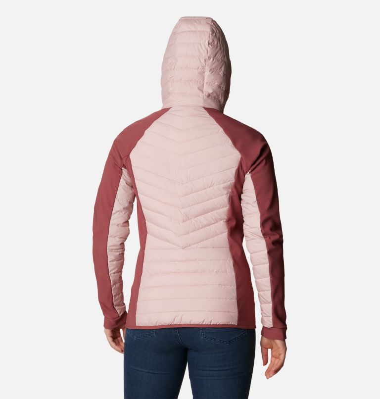 Women's Powder Lite Insulated Hybrid Hooded Jacket, Color: Dusty Pink, Beetroot, image 2