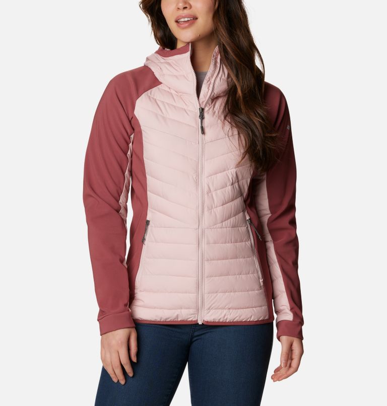 Thumbnail: Women's Powder Lite Insulated Hybrid Hooded Jacket, Color: Dusty Pink, Beetroot, image 1