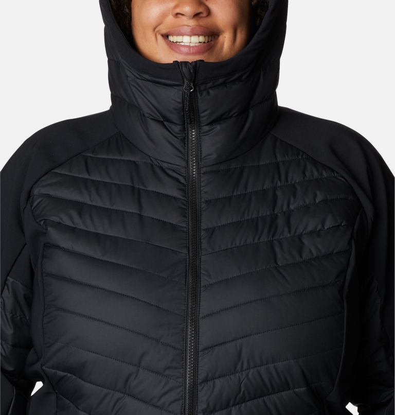 Women's Powder Lite Hybrid Hooded Jacket - Plus Size, Color: Black, image 4