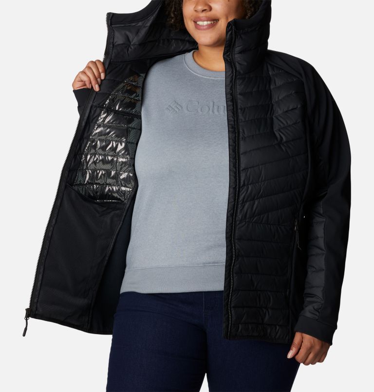Women's Powder Lite Hybrid Hooded Jacket - Plus Size, Color: Black, image 5