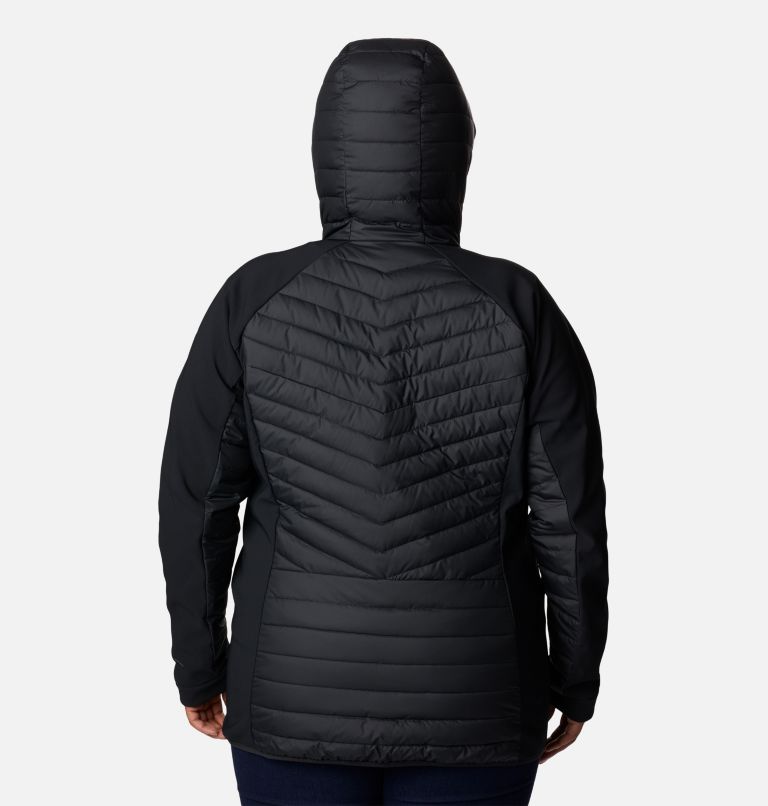 Thumbnail: Women's Powder Lite Hybrid Hooded Jacket - Plus Size, Color: Black, image 2