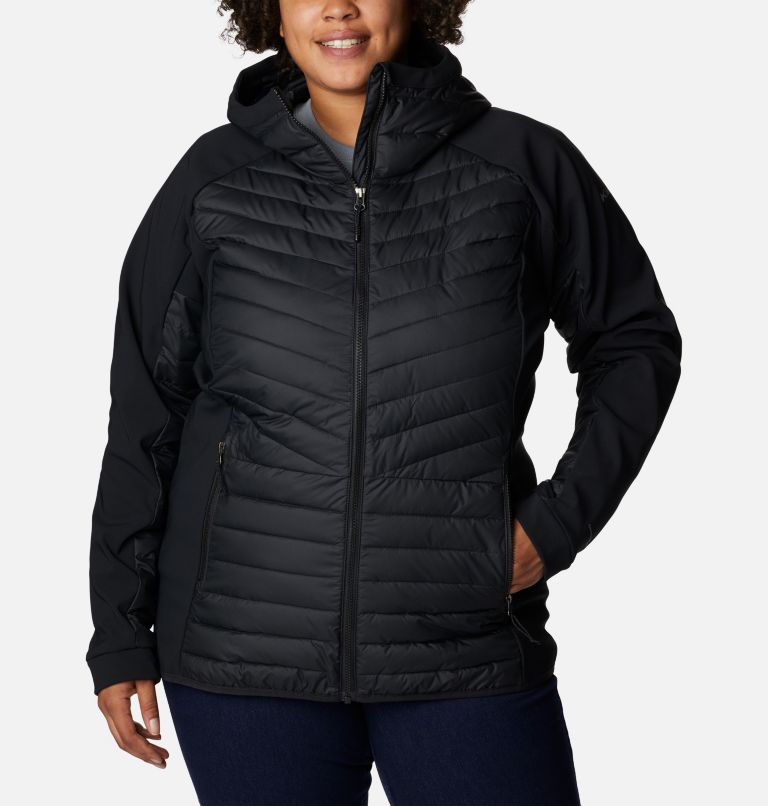Veste à capuchon hybride Powder Lite Femme – Grande taille, Color: Black, image 1