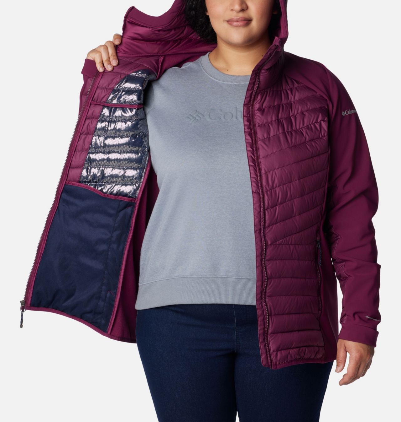 Women's Powder Lite™ Hybrid Hooded Jacket - Plus Size 5