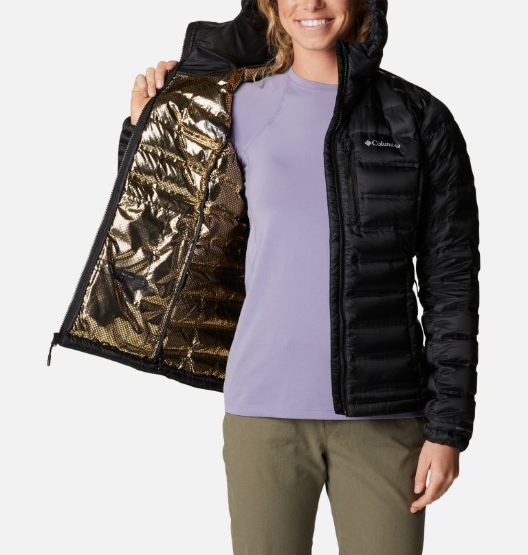 Women's Pebble Peak Down Hooded Jacket, Color: Black, image 5