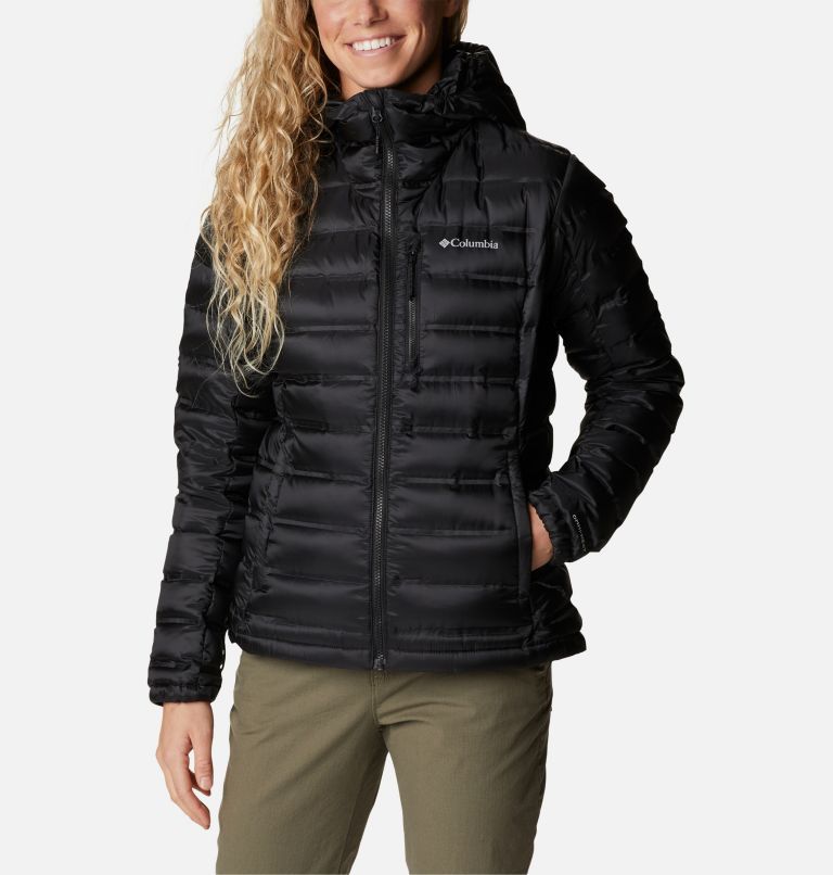 Women's Pebble Peak Down Hooded Jacket, Color: Black, image 1
