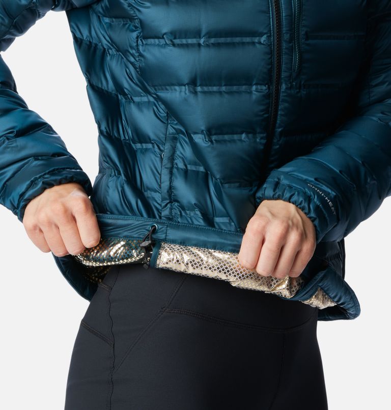 Women's Pebble Peak Down Hooded Jacket, Color: Night Wave, image 7