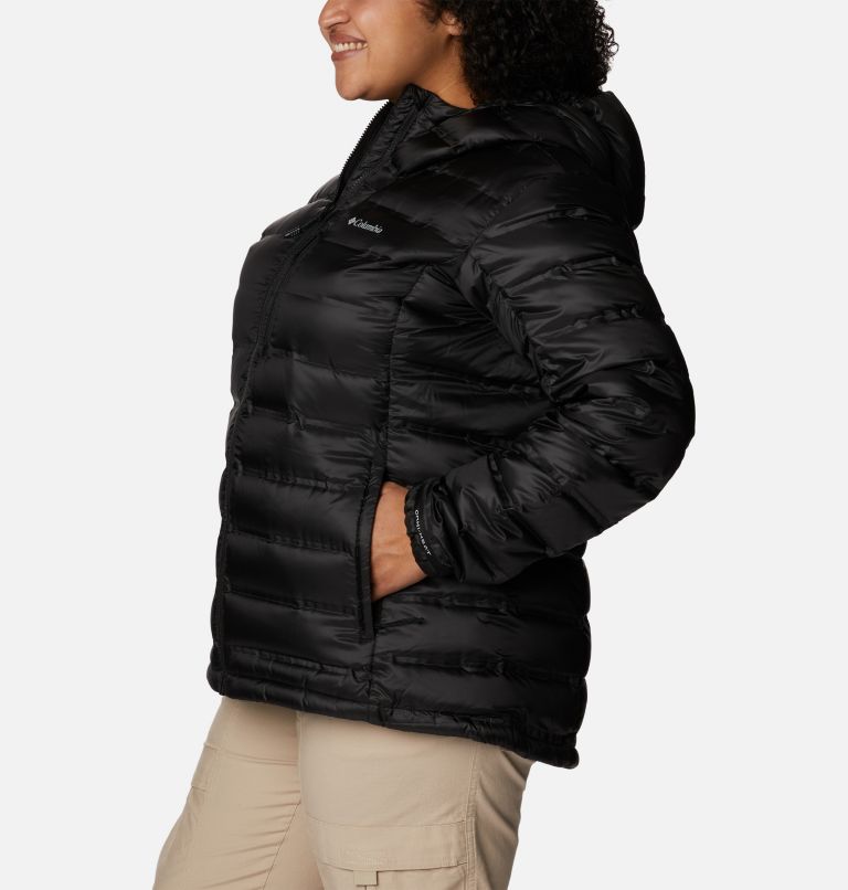 Thumbnail: Women's Pebble Peak Down Hooded Jacket - Plus Size, Color: Black, image 3