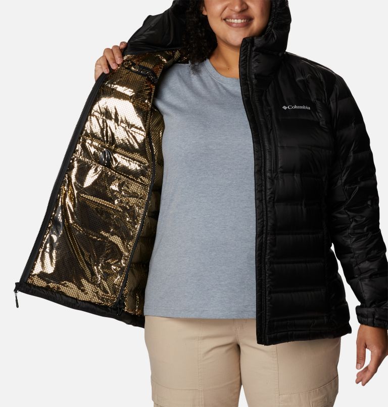 Women's Pebble Peak Down Hooded Jacket - Plus Size, Color: Black, image 5