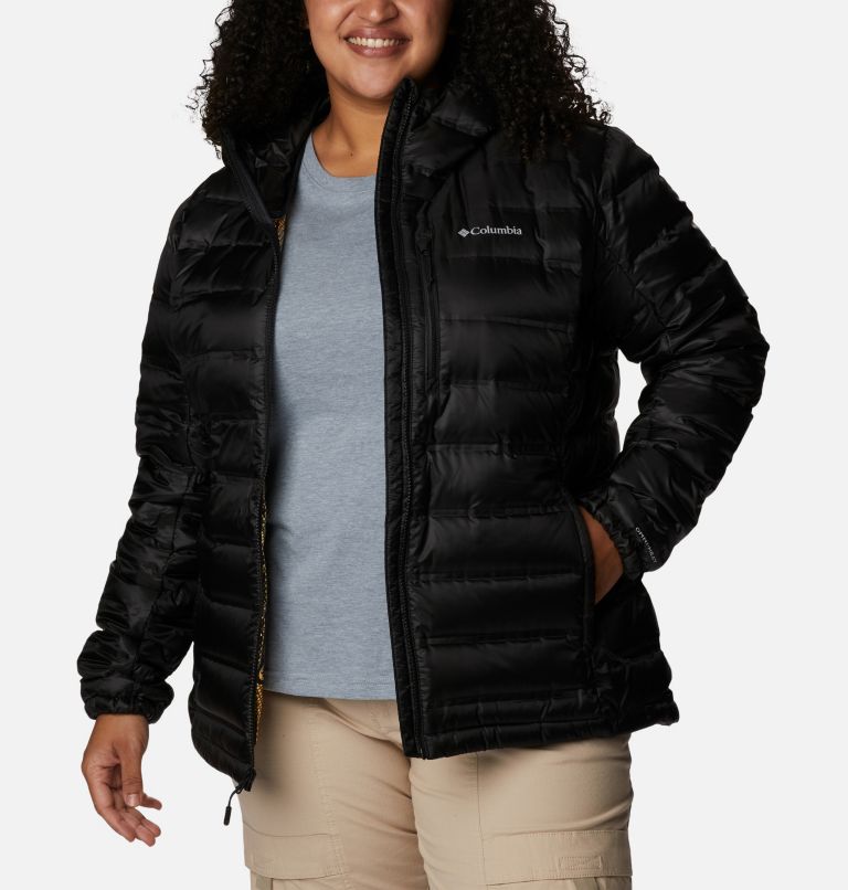 Women's Pebble Peak Down Hooded Jacket - Plus Size, Color: Black, image 8