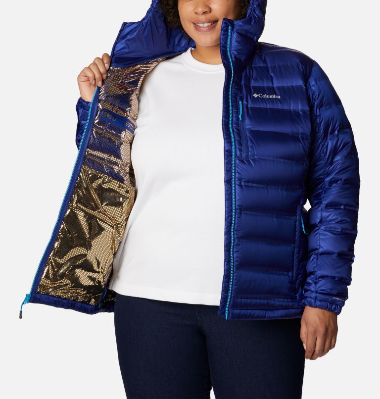 Women's Pebble Peak Down Hooded Jacket - Plus Size, Color: Dark Sapphire, image 5
