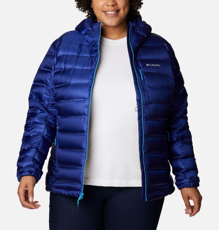 Thumbnail: Women's Pebble Peak Down Hooded Jacket - Plus Size, Color: Dark Sapphire, image 8