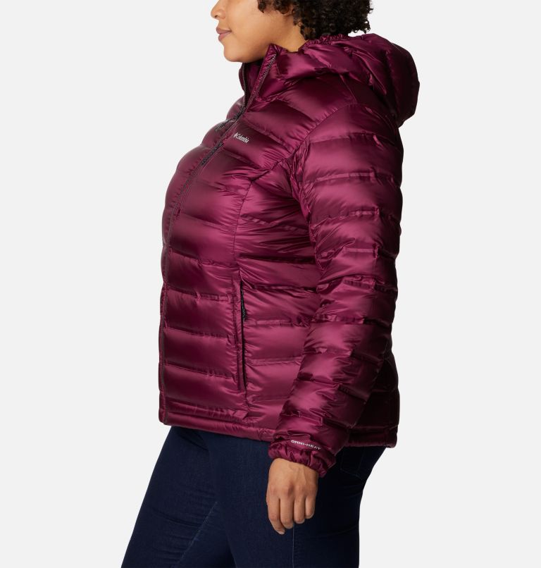 Women's Pebble Peak Down Hooded Jacket - Plus Size, Color: Marionberry, image 3