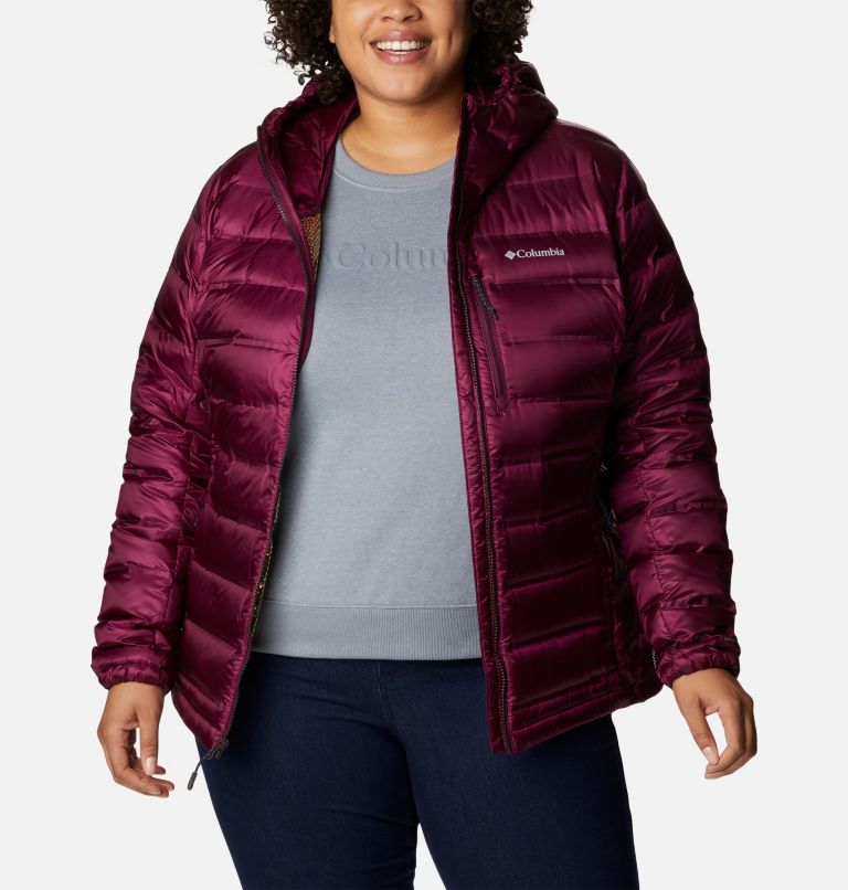 Women's Pebble Peak Down Hooded Jacket - Plus Size, Color: Marionberry, image 8