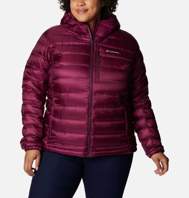 Thumbnail: Women's Pebble Peak Down Hooded Jacket - Plus Size, Color: Marionberry, image 1