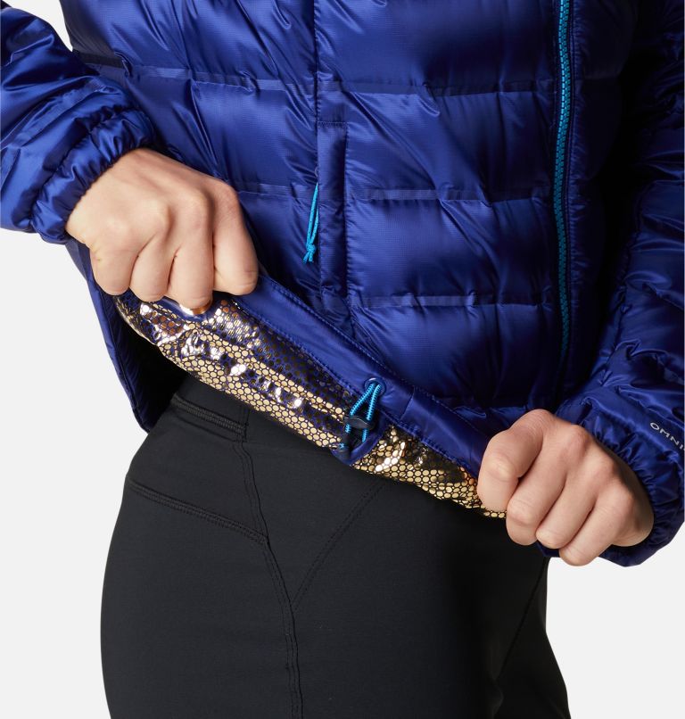 Chaqueta acolchada de plumón con capucha Pebble Peak para mujer, Color: Dark Sapphire, image 6