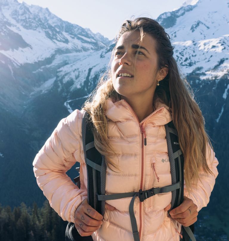 Pebble Peak Down Hooded Jacket | 890 | XS, Color: Peach Blossom, image 13