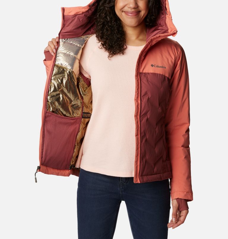 Grand Trek II Down Jacket, Color: Beetroot, Faded Peach, image 5