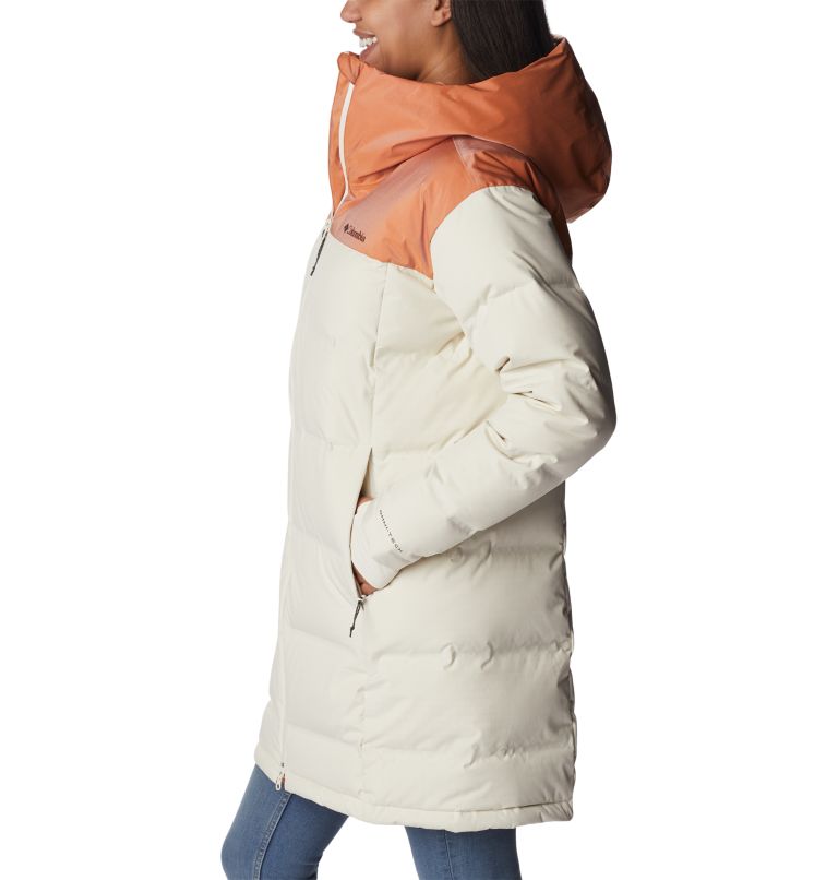 Opal Hill lange Daunen-Puffer-Jacke mit Kapuze für Frauen, Color: Chalk, Warm Copper Sheen, image 3