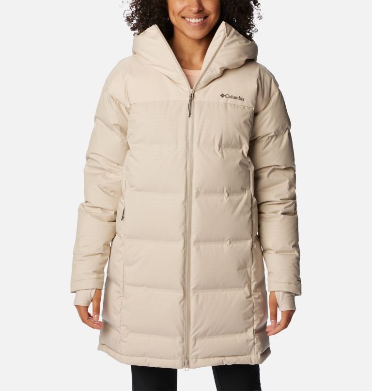 Women's Opal Hill Hooded Long Down Puffer Jacket, Color: Dark Stone, image 1