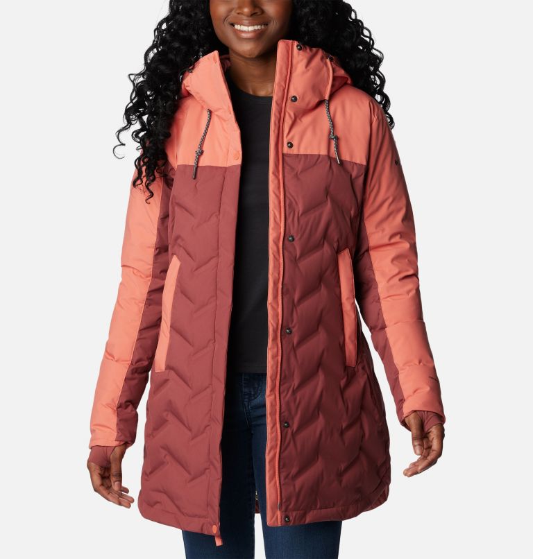 Women's Mountain Croo II Mid Down Jacket, Color: Beetroot, Faded Peach, image 8