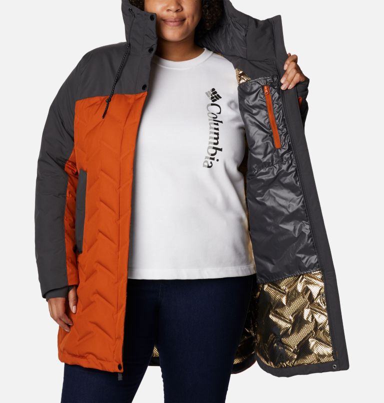 Women's Mountain Croo II Mid Down Jacket - Plus Size, Color: Shark, Warm Copper, image 5