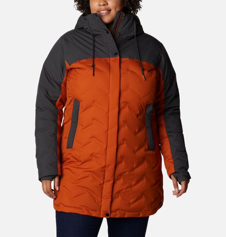 Thumbnail: Women's Mountain Croo II Mid Down Jacket - Plus Size, Color: Shark, Warm Copper, image 1