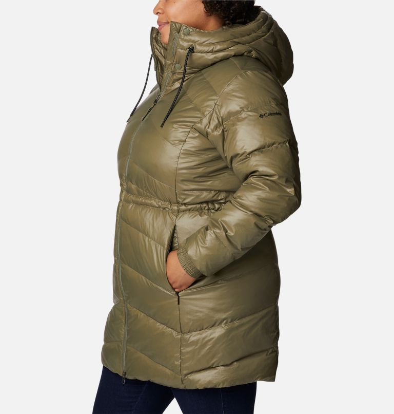 Thumbnail: Women's Icy Heights II Down Mid Jacket - Plus Size, Color: Stone Green Gunmetal, image 3
