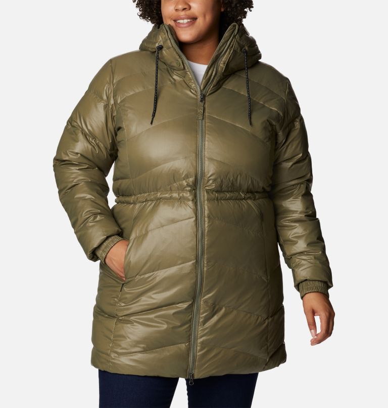 Women's Icy Heights II Down Mid Jacket - Plus Size, Color: Stone Green Gunmetal, image 1