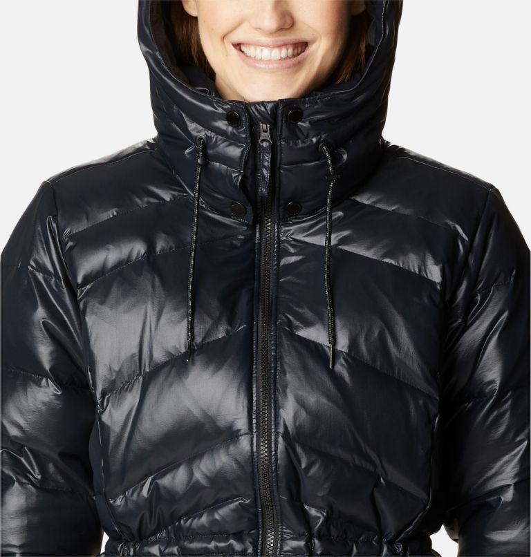 Women's Icy Heights II Hooded Down Mid Jacket, Color: Black Gunmetal, image 4