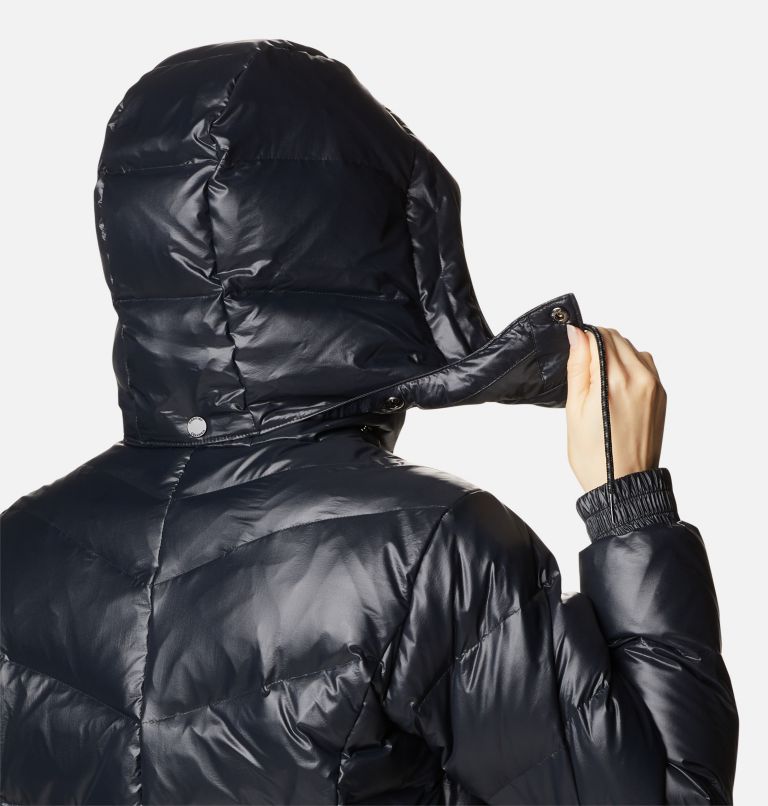 Women's Icy Heights II Hooded Down Mid Jacket, Color: Black Gunmetal, image 6