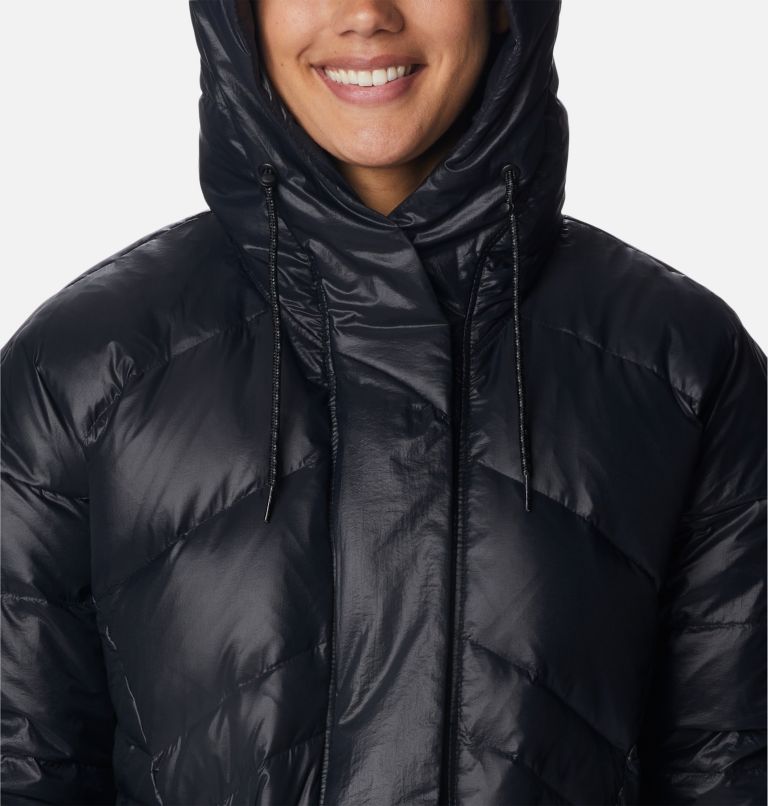 Women's Icy Heights II Down Novelty Jacket, Color: Black Gunmetal, image 4