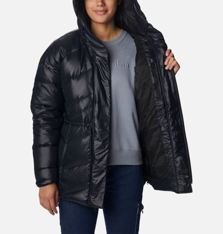 Women's Icy Heights II Down Novelty Jacket, Color: Black Gunmetal, image 5