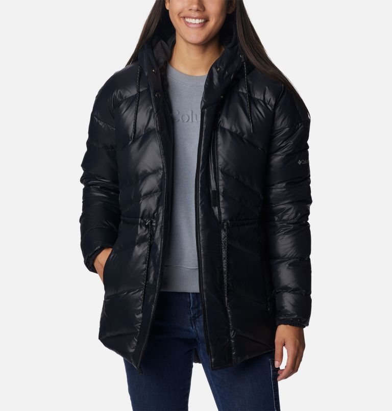 Women's Icy Heights II Down Novelty Jacket, Color: Black Gunmetal, image 7