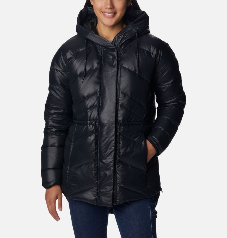 Women's Icy Heights II Down Novelty Jacket, Color: Black Gunmetal, image 1