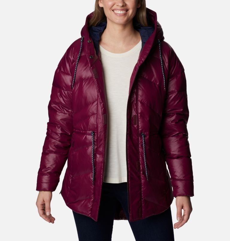 Thumbnail: Women's Icy Heights II Down Novelty Jacket, Color: Marionberry Gunmetal, image 7